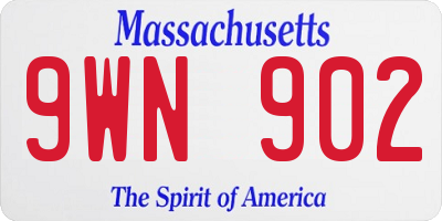 MA license plate 9WN902