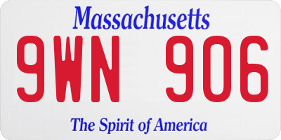 MA license plate 9WN906