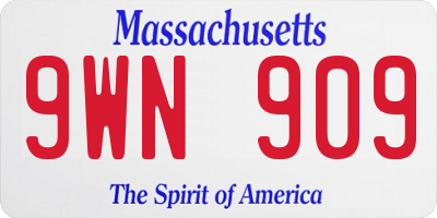 MA license plate 9WN909