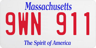 MA license plate 9WN911
