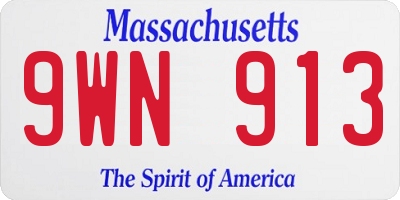 MA license plate 9WN913