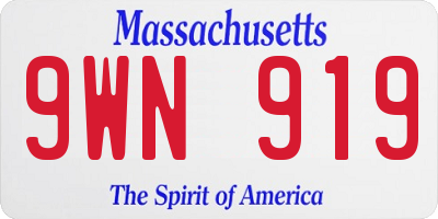 MA license plate 9WN919