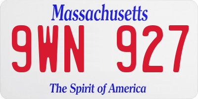 MA license plate 9WN927