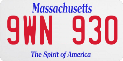 MA license plate 9WN930