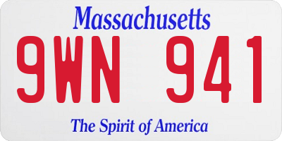 MA license plate 9WN941