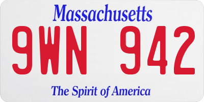 MA license plate 9WN942