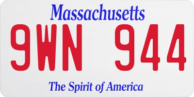 MA license plate 9WN944