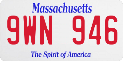 MA license plate 9WN946