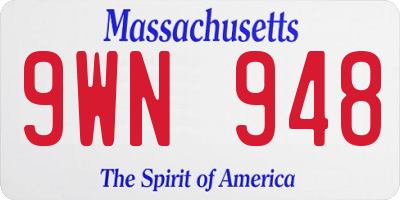 MA license plate 9WN948