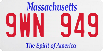 MA license plate 9WN949