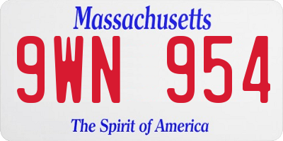 MA license plate 9WN954
