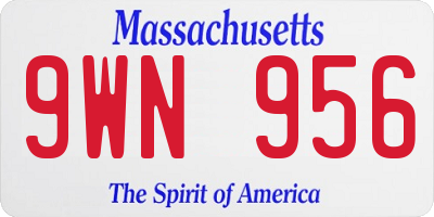 MA license plate 9WN956