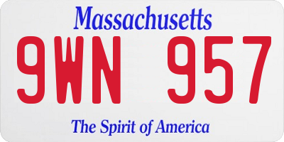 MA license plate 9WN957