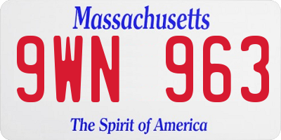 MA license plate 9WN963