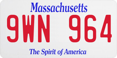 MA license plate 9WN964