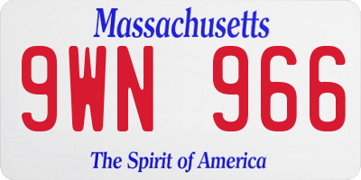 MA license plate 9WN966