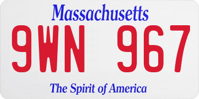 MA license plate 9WN967