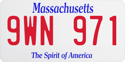 MA license plate 9WN971