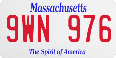 MA license plate 9WN976