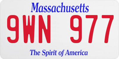 MA license plate 9WN977