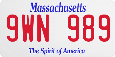 MA license plate 9WN989