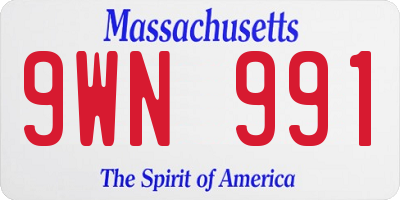 MA license plate 9WN991