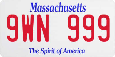 MA license plate 9WN999