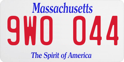 MA license plate 9WO044
