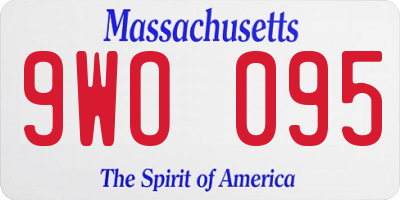 MA license plate 9WO095