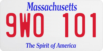 MA license plate 9WO101