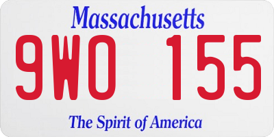 MA license plate 9WO155