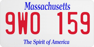 MA license plate 9WO159