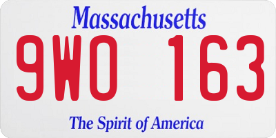 MA license plate 9WO163