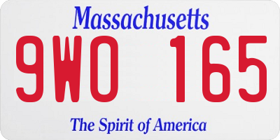 MA license plate 9WO165