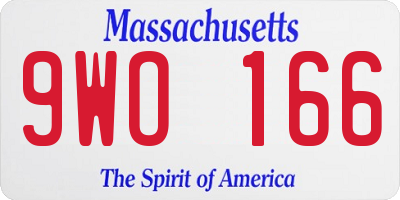 MA license plate 9WO166