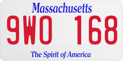 MA license plate 9WO168