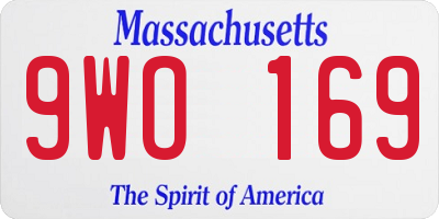 MA license plate 9WO169