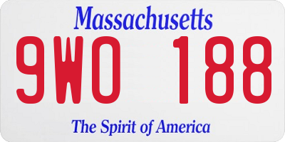 MA license plate 9WO188