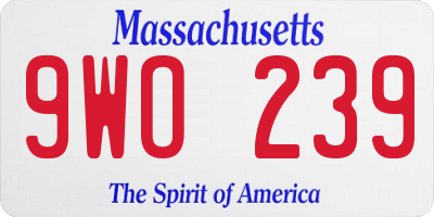 MA license plate 9WO239