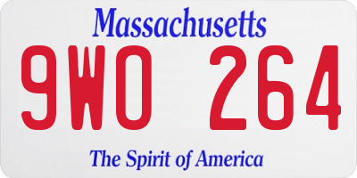 MA license plate 9WO264