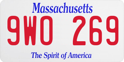 MA license plate 9WO269