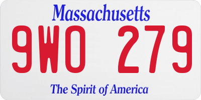 MA license plate 9WO279