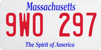 MA license plate 9WO297
