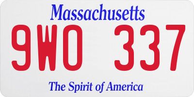 MA license plate 9WO337
