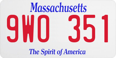 MA license plate 9WO351