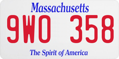 MA license plate 9WO358