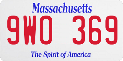 MA license plate 9WO369