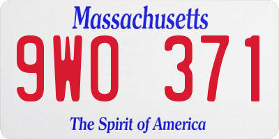 MA license plate 9WO371