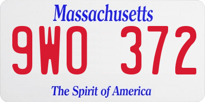 MA license plate 9WO372