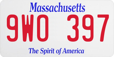 MA license plate 9WO397